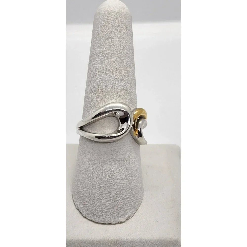 Silver ring 925 Vintage ELLE Accent Red Ruby inside the band size 9